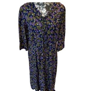 KORELL CUSTOM PLUS DESIGN size 12 vintage 1960’s Purple & green floral dress